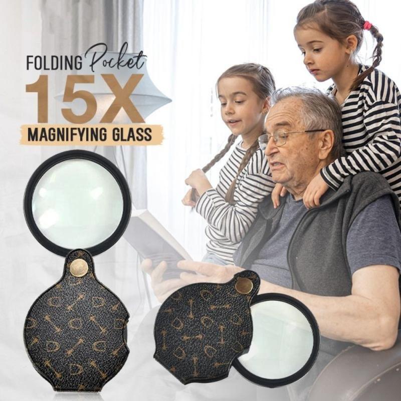 15X Folding Pocket Magnifying Glass Jewelry Magnifier