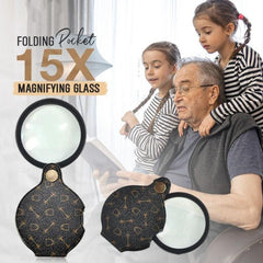 15X Folding Pocket Magnifying Glass Jewelry Magnifier
