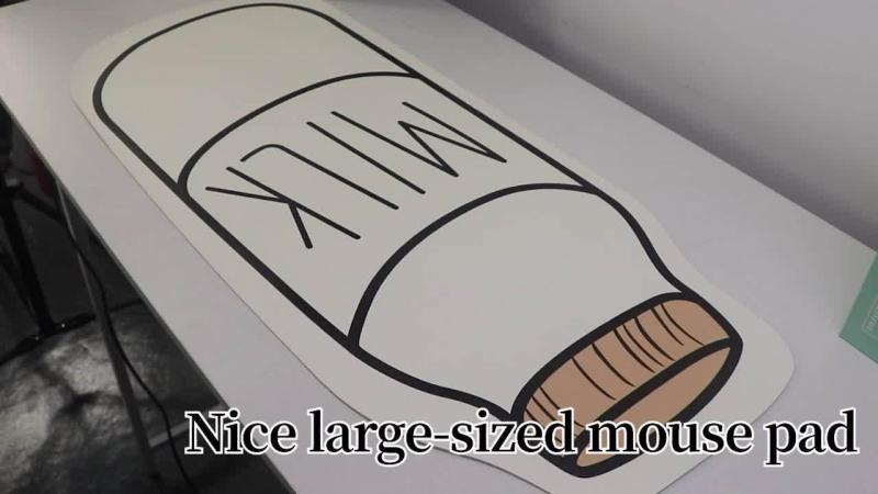 Large Mouse Pad Cartoon Milk Bottle Design Waterproof Non-Slip Soft Touch