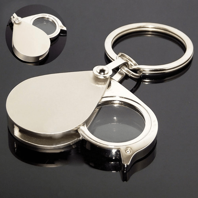 20x Foldable Magnifying Glass Portable Keychain Small Mini 15x HD Pendant
