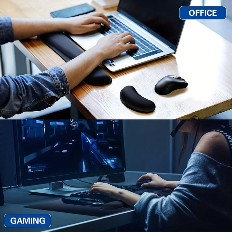 Memory Foam Keyboard and Mouse Wrist Rest Kit