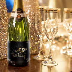 50th Birthday Bottle Labels for Champagne & Wine Bottles