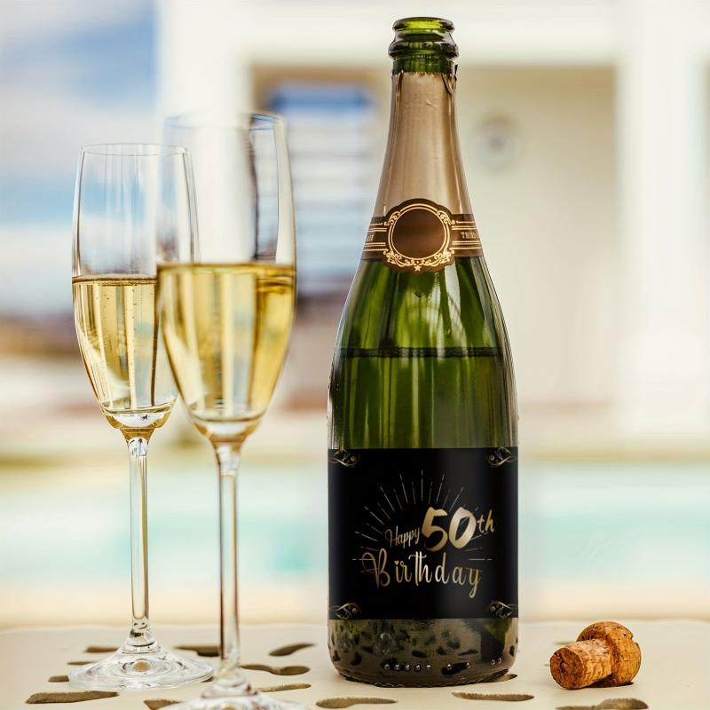 50th Birthday Bottle Labels for Champagne & Wine Bottles