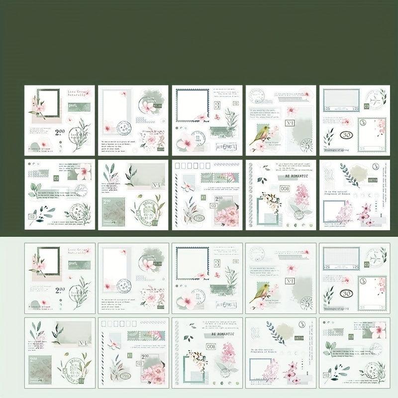 Sticker Book Writing Flower Period Series Double Material Die Cut Diary Memo