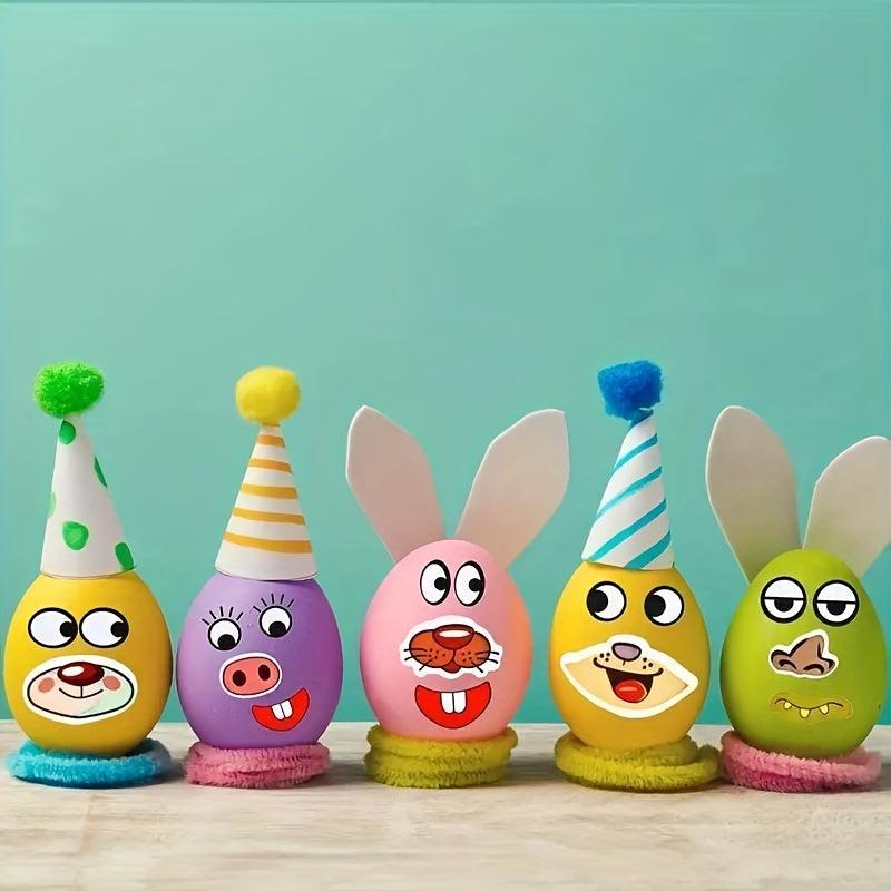 Set of 3 DIY Cartoon Stickers - Colorful Non-Drying Adhesive Stickers