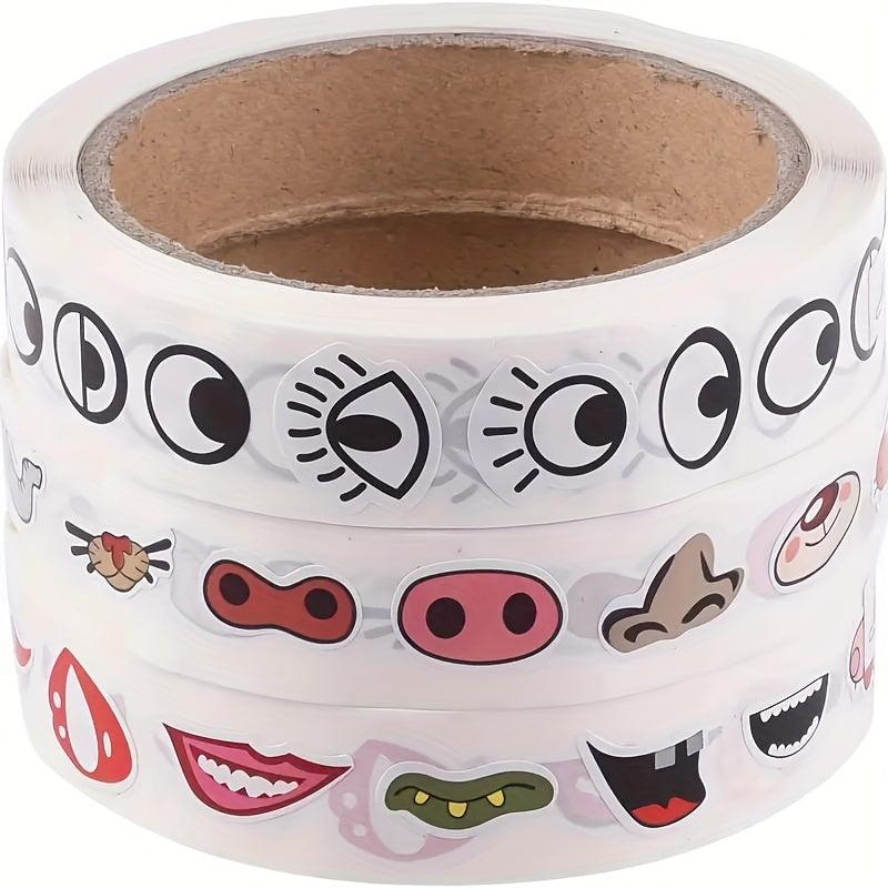 Set of 3 DIY Cartoon Stickers - Colorful Non-Drying Adhesive Stickers
