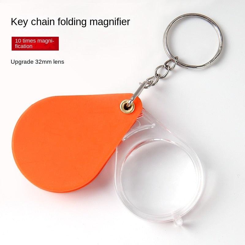 2pcs Folding Keychain Magnifying Glass 10X for Elderly Reading