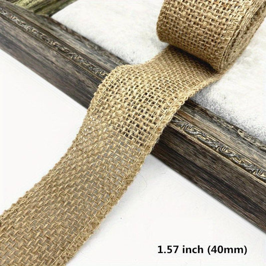 2 Yards Natural Jute Burlap Hessian Ribbon Wedding Party Year Home Decor DIY Cra