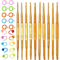 30pcs Crochet Needle Set: 10 Hooks, 10 Knitting Needles, Accessories