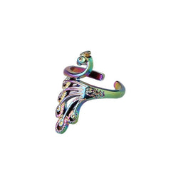 DIY Peacock Knitting Ring Loop Crochet Finger Thimble Yarn Guides Adjustable