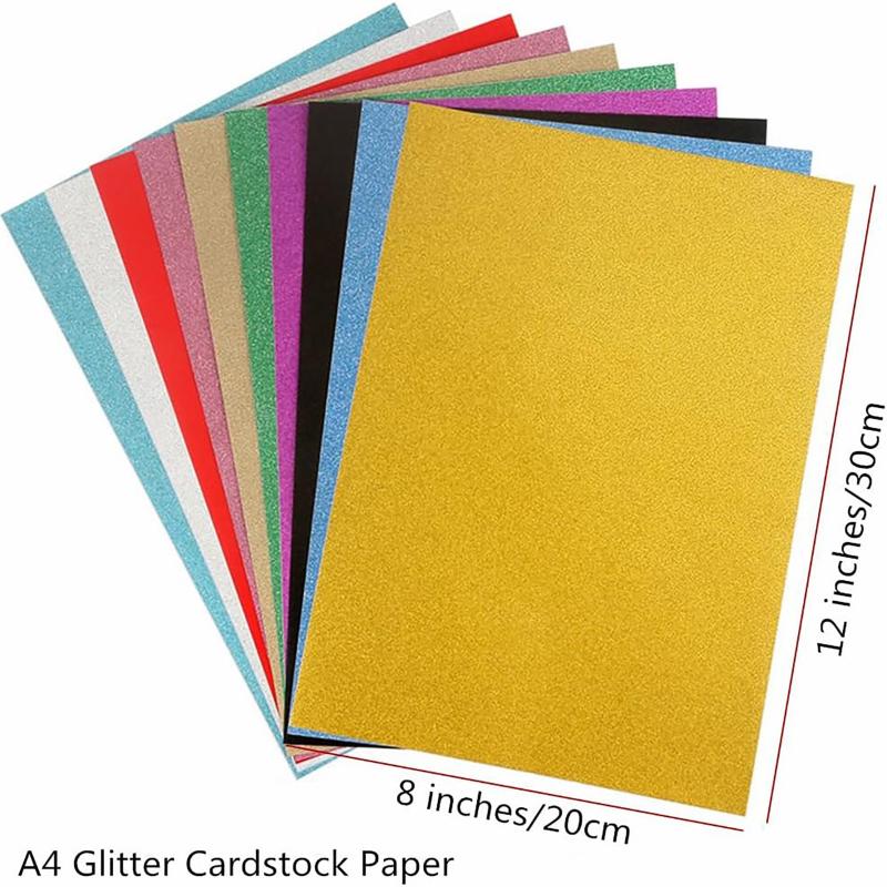 10pcs Glitter Paper Cardstock for DIY Christmas Crafts