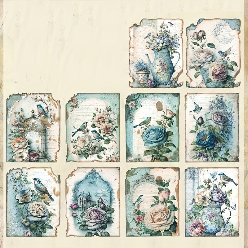 30 Sheets Plant & Animal Decoration Craft Paper for Scrapbooks DIY Collage Backg
