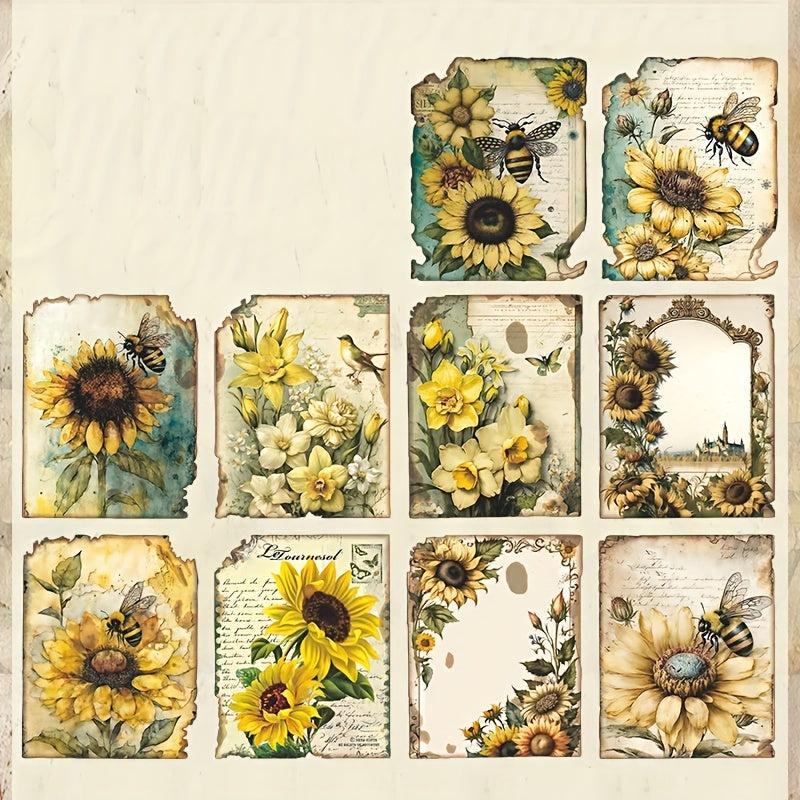 30 Sheets Plant & Animal Decoration Craft Paper for Scrapbooks DIY Collage Backg