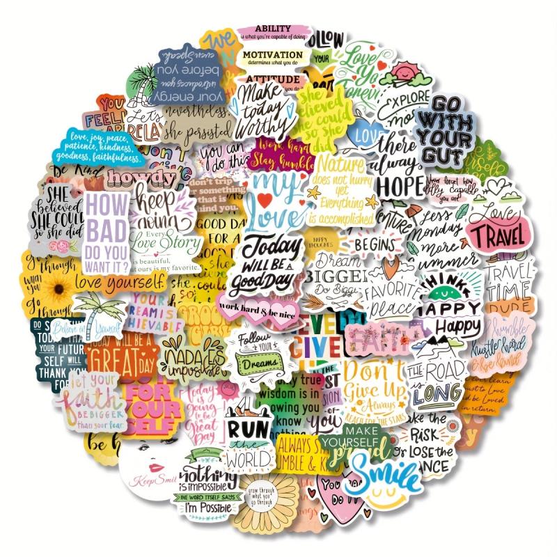 100pcs Inspirational Stickers Pack Vinyl Quote Affirmation Positive Stickers