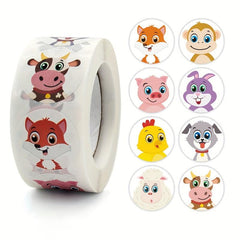 500 Grassland Livestock Animal Stickers Roll - Classroom Party Decor