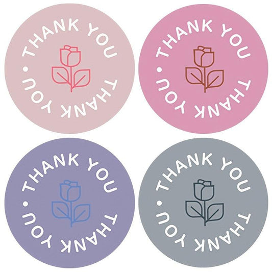 500pcs Rose Thank You Stickers for Gift Packaging