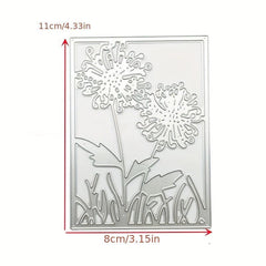 1pc Rectangle Flower Framed Metal Cutting Dies for Scrapbooking