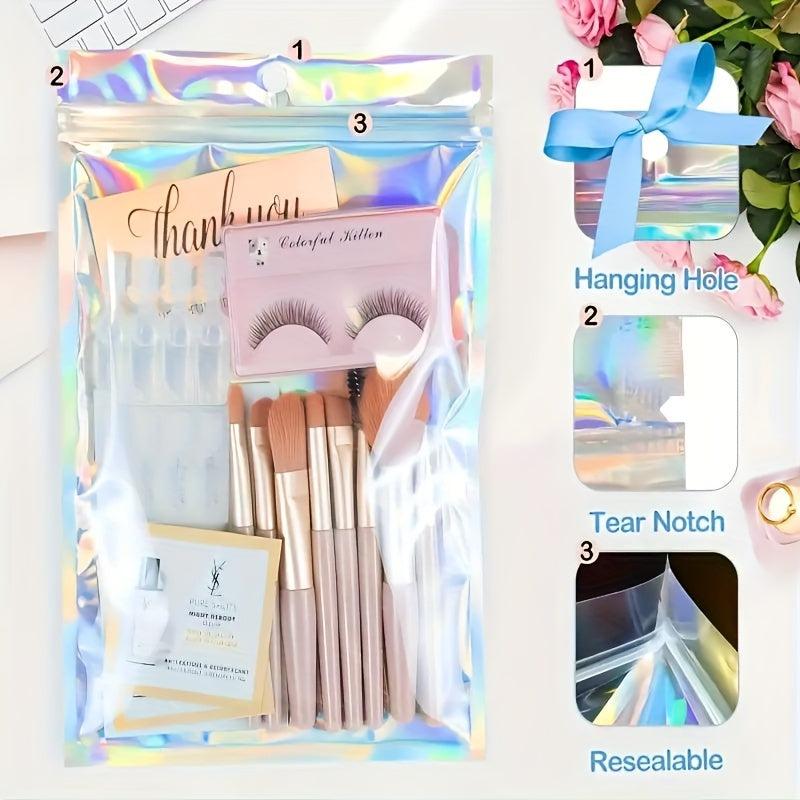 50pcs Holographic Self-sealing Packaging Bags for Phone Cases & Accessories