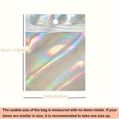 50pcs Holographic Self-sealing Packaging Bags for Phone Cases & Accessories
