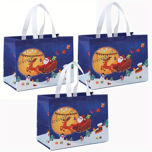 3pcs Christmas Gift Bags Large Size Holiday Gift Bags With Handle