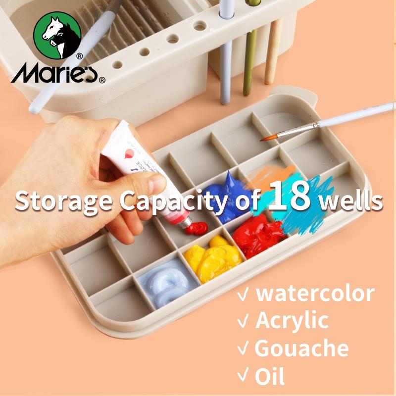 Marie Paint Brush Basin Holder Washer Palette Box Cleaner Cup