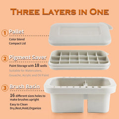 Marie Paint Brush Basin Holder Washer Palette Box Cleaner Cup