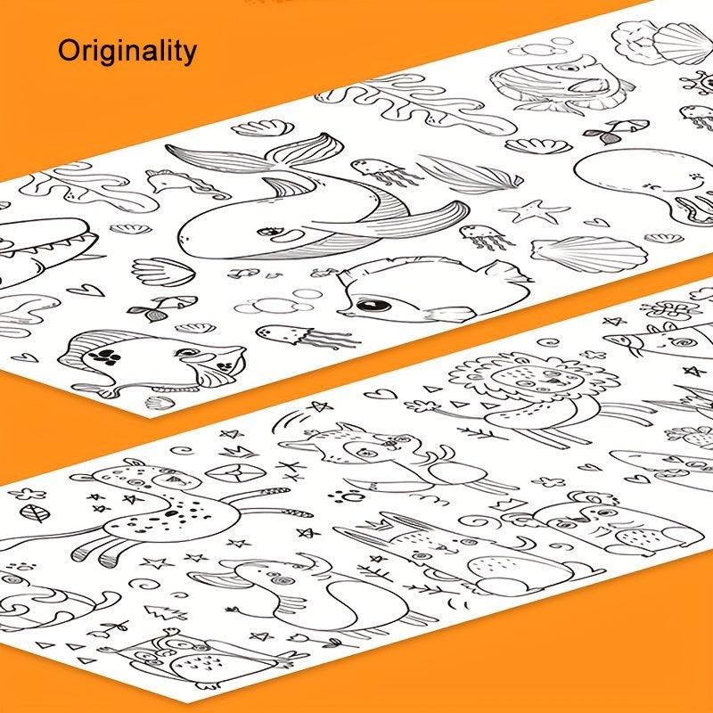 Cm Students' Drawing Scroll Coloring Paper Roll Sticky DIY Painting Drawing