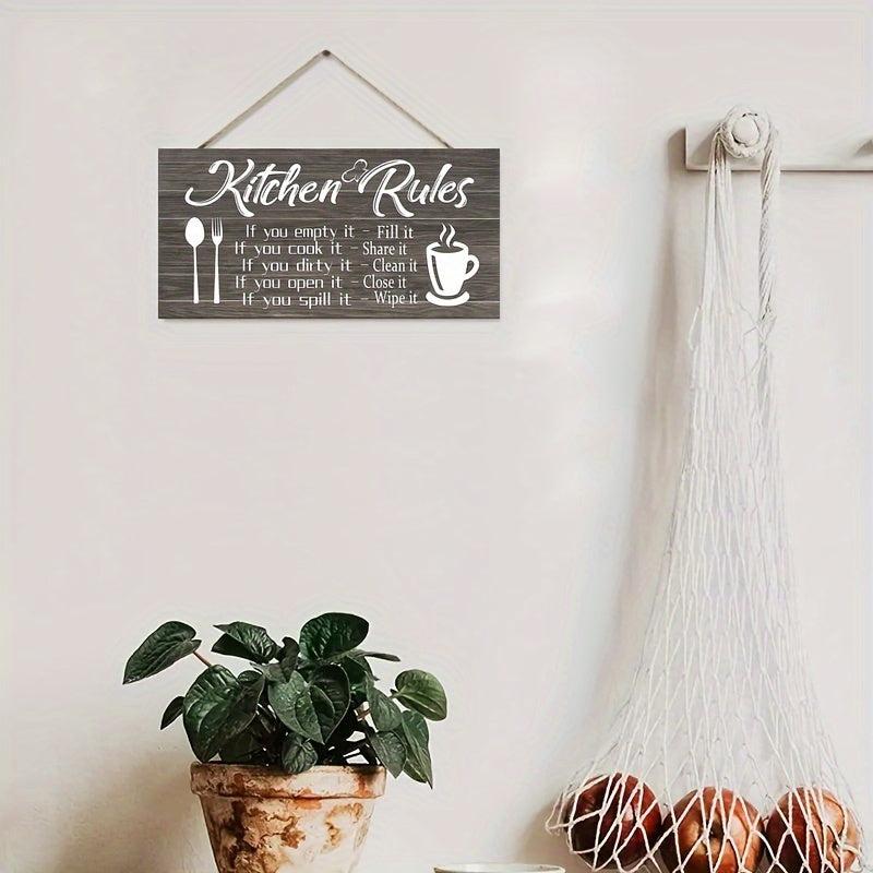 Wooden Kitchen Rule Wall Decorative Pendant