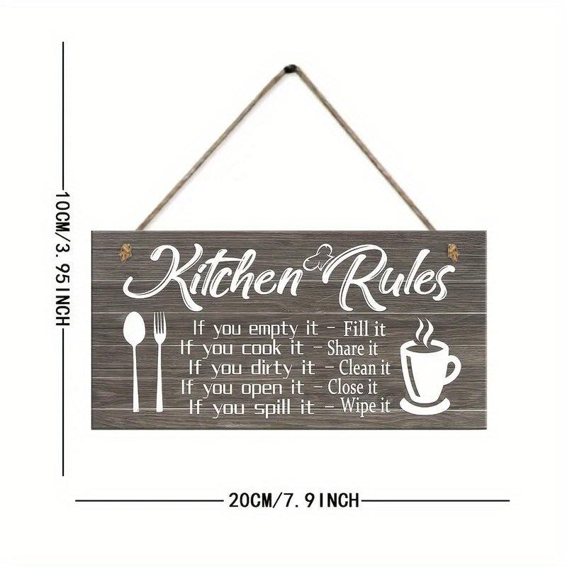 Wooden Kitchen Rule Wall Decorative Pendant