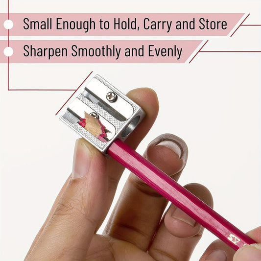 2pcs Handheld Pencil Sharpener with Metal Construction
