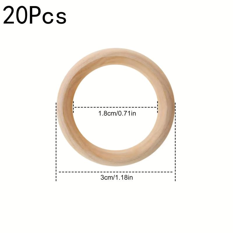10pcs DIY Unfinished Wooden Rings for Crafts