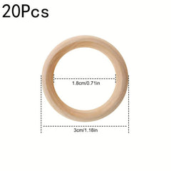 10pcs DIY Unfinished Wooden Rings for Crafts