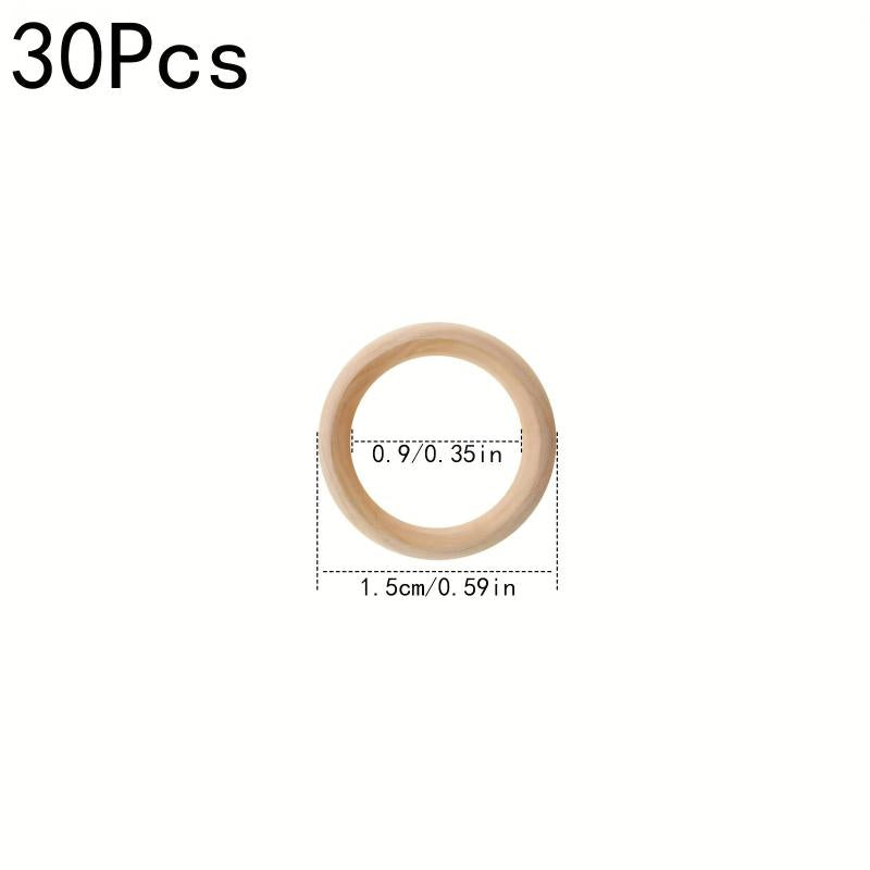 10pcs DIY Unfinished Wooden Rings for Crafts