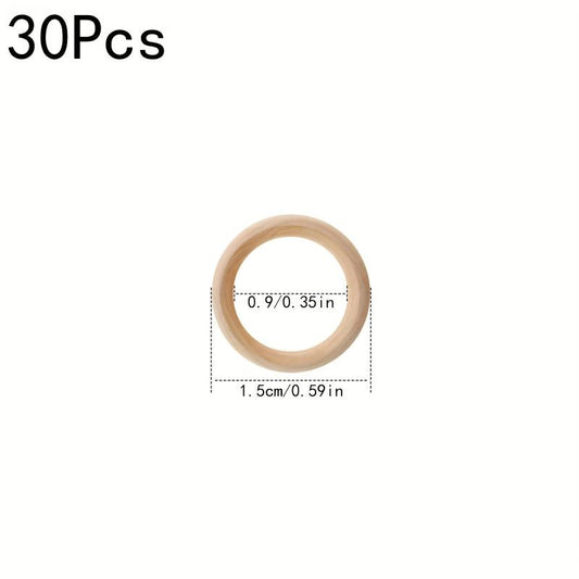 10pcs DIY Unfinished Wooden Rings for Crafts