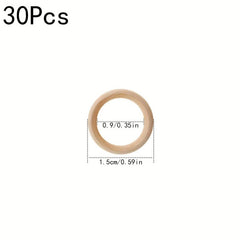 10pcs DIY Unfinished Wooden Rings for Crafts