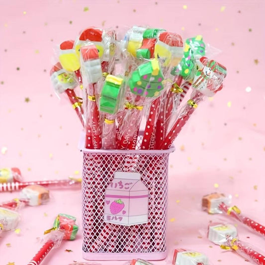Cartoon Christmas Pencil Eraser Combo Set for Writing and Drawing