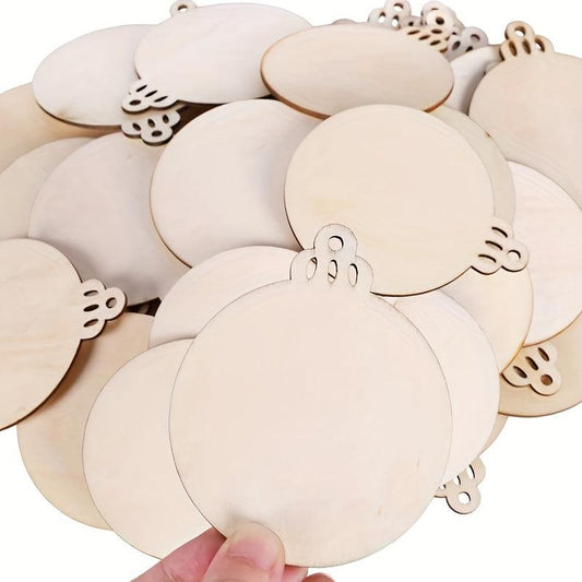 20pcs 8.0cm Wood Slices Blank Discs with Twine for DIY Crafts