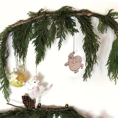 100pcs Mini Wooden Ornaments Christmas Tree Chips Hanging Ornaments