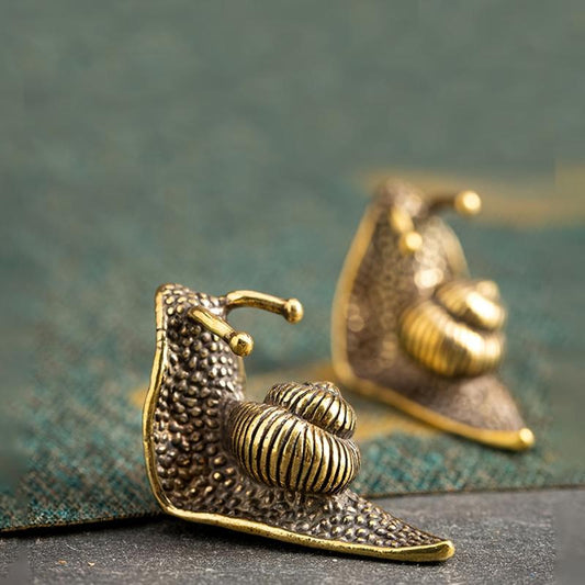 Vintage Brass Snail Decor Small Ornament Art Work Crafts
