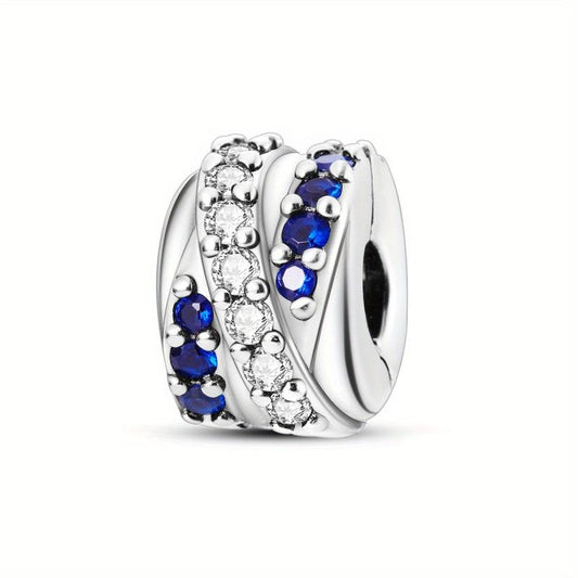 Colorful CZ Forever Clip Charm Stopper Beads