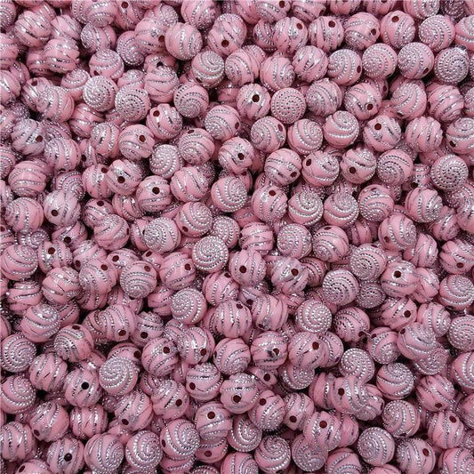 50Pcs 8mm Spiral Rhinestone Acrylic Beads for DIY Jewelry Making