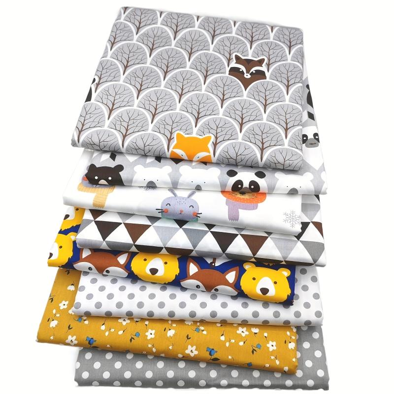 8pcs Large Size Cartoon Printed Fabric Bed Sheet Quilt Doll Patchwork DIY Fabric