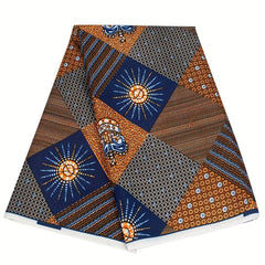 Geometric African Ankara Wax Print Polyester Fabric for Home Craft