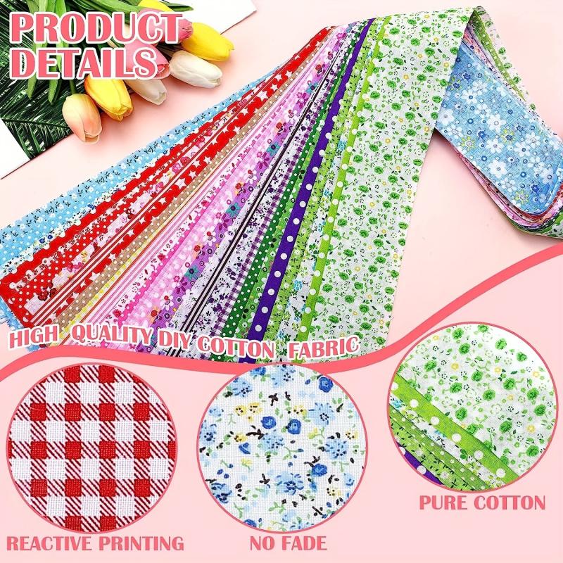 40pcs Cotton Solids Fabric Patchwork Roll for DIY Craft 6x48cm