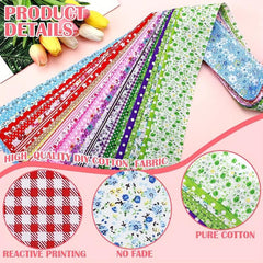 40pcs Cotton Solids Fabric Patchwork Roll for DIY Craft 6x48cm
