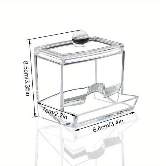 Clear Cotton Swabs Storage Holder Dispenser Bathroom Organizer