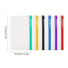 A5 Colorful Scrapbooking Storage Binder Bag Waterproof PVC 6 Hole Zipper