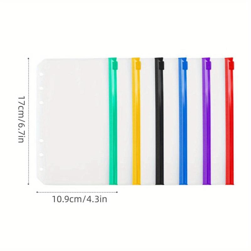 A5 Colorful Scrapbooking Storage Binder Bag Waterproof PVC 6 Hole Zipper