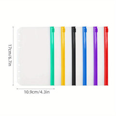 A5 Colorful Scrapbooking Storage Binder Bag Waterproof PVC 6 Hole Zipper