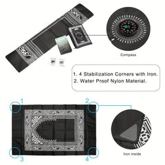 Portable Travel Prayer Mat Waterproof Polyester for Ramadan 23.62x39.37in